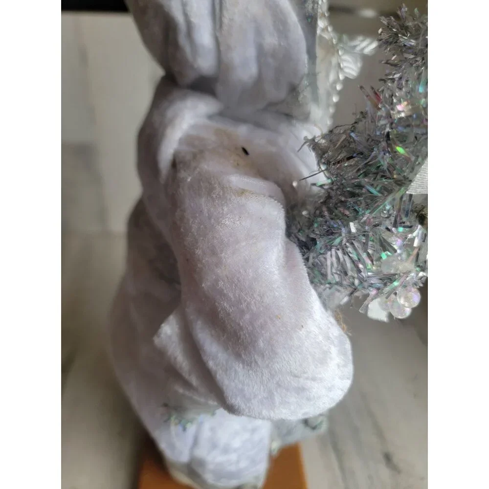 Marshall Fields vintage Santa father xmas silver Xmas Claus figure present tinse